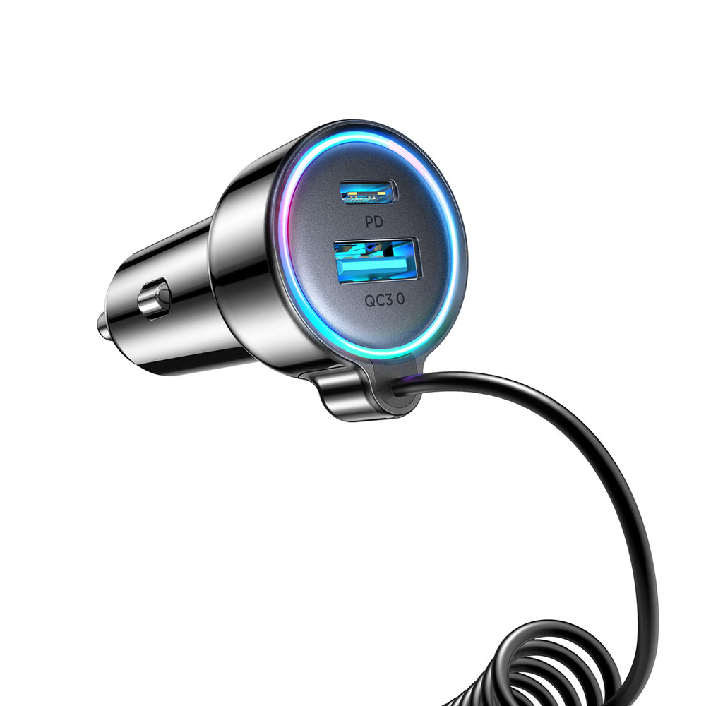 Auto nabíječka s kabelem USB-C Joyroom JR-CL07, 90W, 3A, 1 x USB-A - 1 x USB-C, Černá