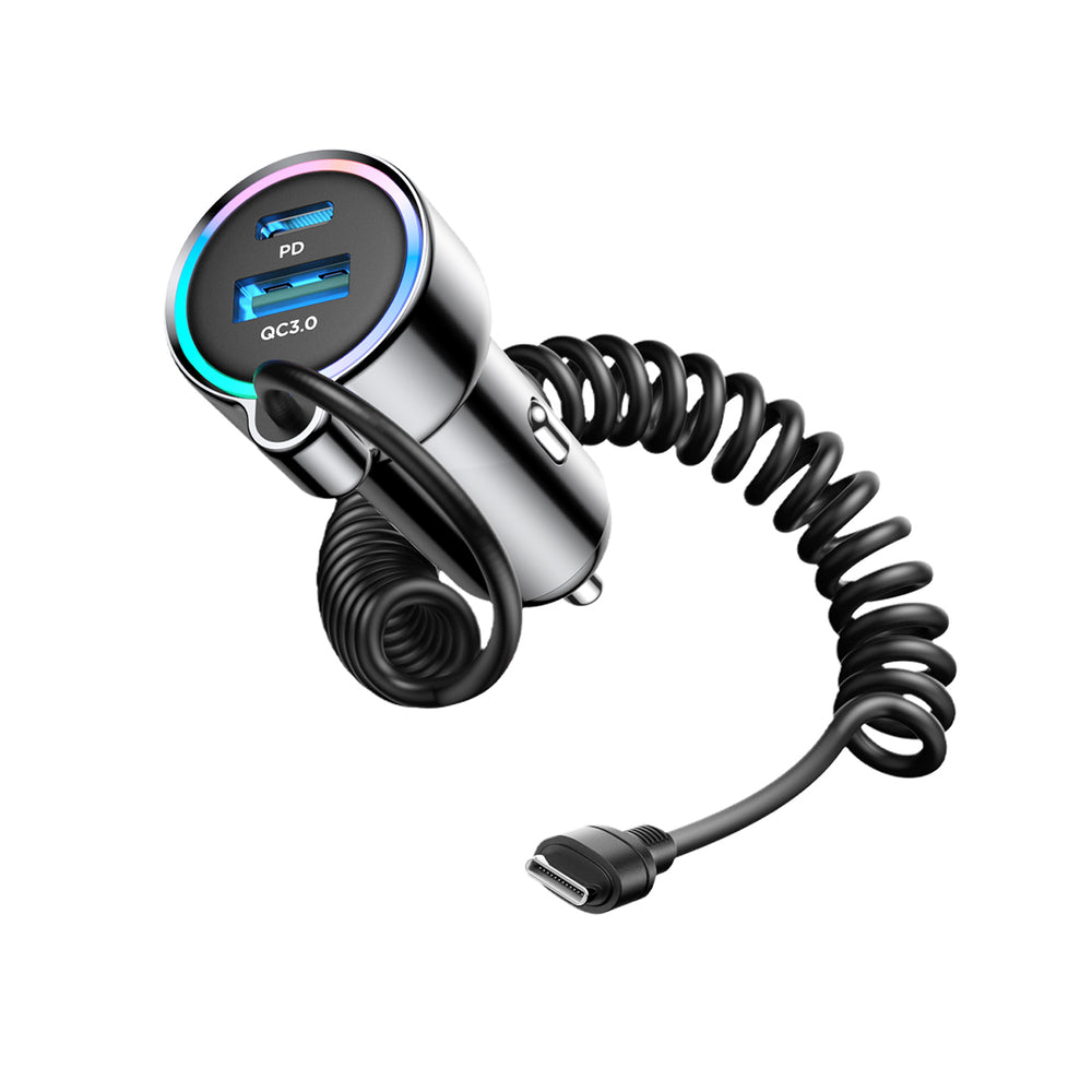 Auto nabíječka s kabelem USB-C Joyroom JR-CL07, 90W, 3A, 1 x USB-A - 1 x USB-C, Černá