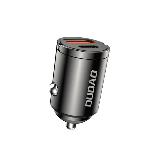 Auto nabíječka Dudao R3MAX, 48W, 3A, 1 x USB-A - 1 x USB-C, Černá