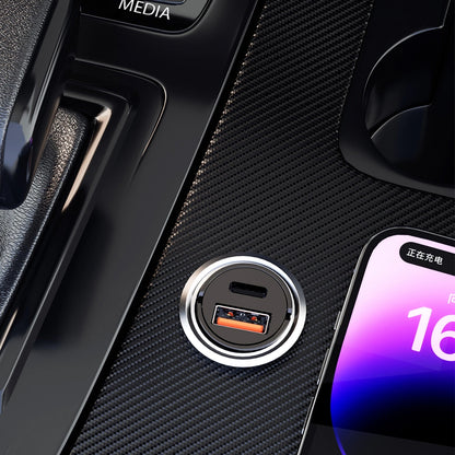 Auto nabíječka Dudao R3MAX, 48W, 3A, 1 x USB-A - 1 x USB-C, Černá