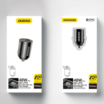 Auto nabíječka Dudao R3MAX, 48W, 3A, 1 x USB-A - 1 x USB-C, Černá