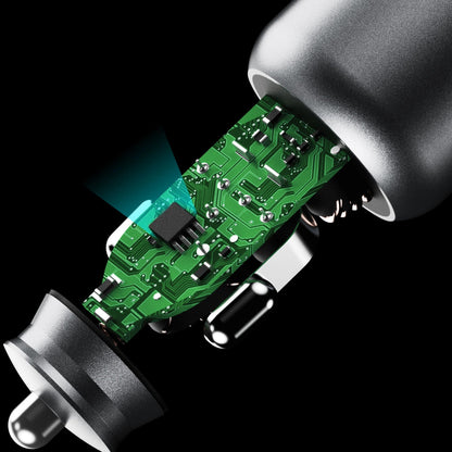 Nabíječka do auta Dudao R4T, 30W, 3A, 1 x USB-A - 1 x USB-C, šedá 