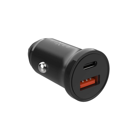 Auto nabíječka Fixed, 20W, 3A, 1 x USB-A - 1 x USB-C, Černá