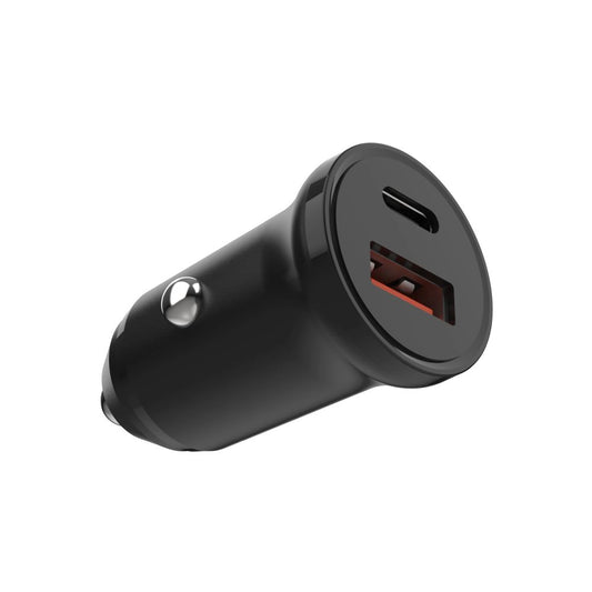 Auto nabíječka Fixed, 20W, 3A, 1 x USB-A - 1 x USB-C, Černá