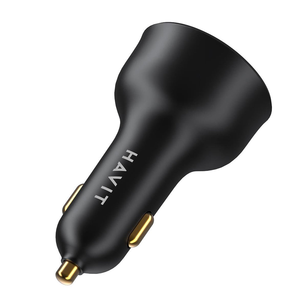 Auto nabíječka HAVIT CC100W Display, 100W, 5A, 1 x USB-A - 1 x USB-C, Černá