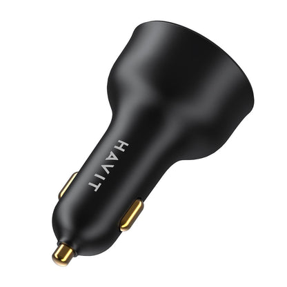 Auto nabíječka HAVIT CC100W Display, 100W, 5A, 1 x USB-A - 1 x USB-C, Černá