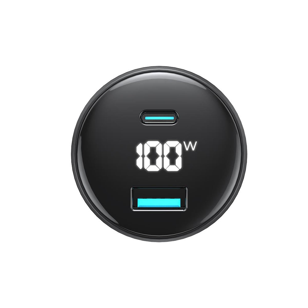 Auto nabíječka HAVIT CC100W Display, 100W, 5A, 1 x USB-A - 1 x USB-C, Černá