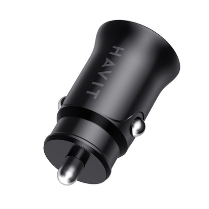 Auto nabíječka HAVIT CC2022, 20W, 3A, 1 x USB-A - 1 x USB-C, Černá