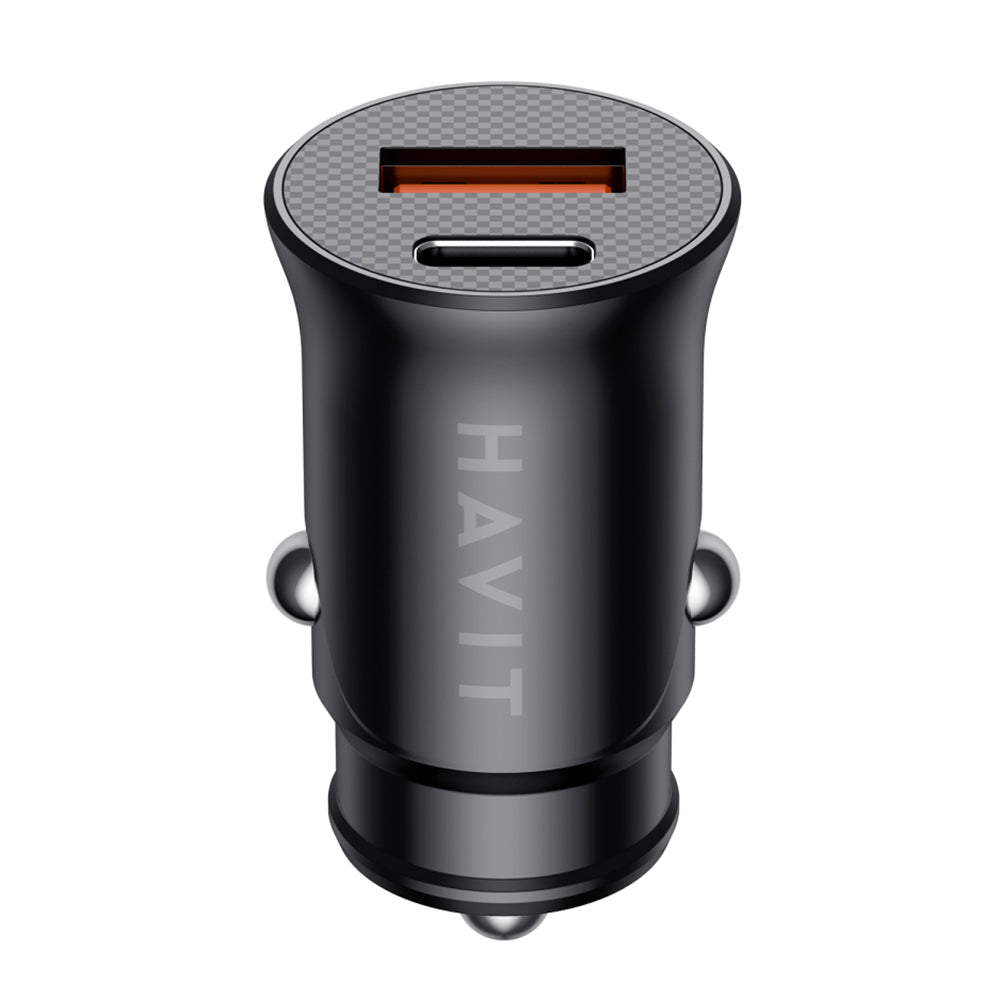 Auto nabíječka HAVIT CC2022, 20W, 3A, 1 x USB-A - 1 x USB-C, Černá