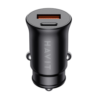 Auto nabíječka HAVIT CC2022, 20W, 3A, 1 x USB-A - 1 x USB-C, Černá