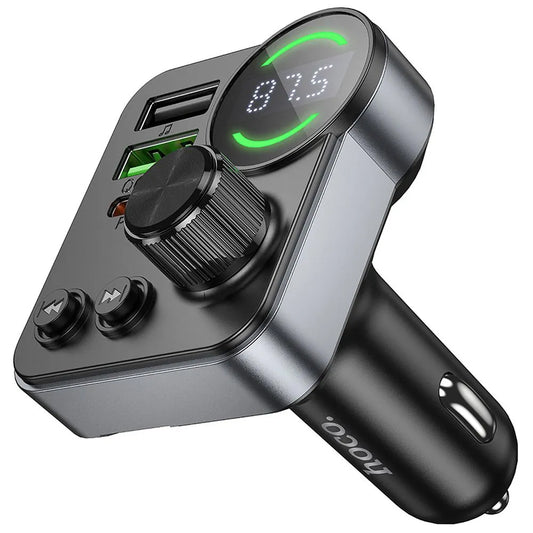 FM modulátor Bluetooth HOCO E86, 2 x USB-A - 1 x USB-C - 1 x microSD