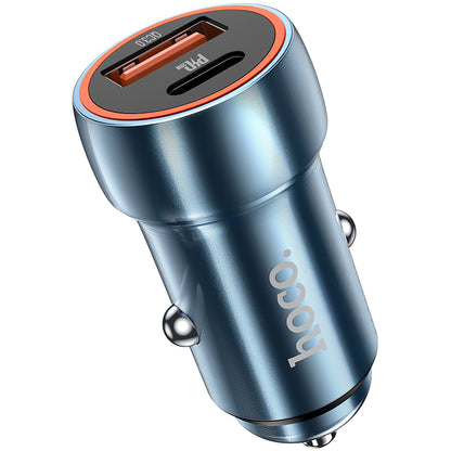 Auto nabíječka HOCO Z46A, 20W, 3A, 1 x USB-A - 1 x USB-C, Modrá