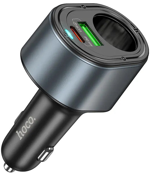 Autonabíječka HOCO Z56, 35W, 3A, 1 x USB-A - 1 x USB-C - 1 x Prodloužení zapalovače, Černá