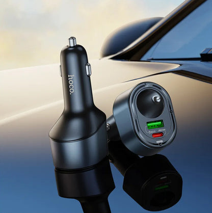 Autonabíječka HOCO Z56, 35W, 3A, 1 x USB-A - 1 x USB-C - 1 x Prodloužení zapalovače, Černá