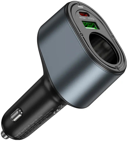 Autonabíječka HOCO Z56, 35W, 3A, 1 x USB-A - 1 x USB-C - 1 x Prodloužení zapalovače, Černá