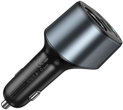 Autonabíječka HOCO Z56, 35W, 3A, 1 x USB-A - 1 x USB-C - 1 x Prodloužení zapalovače, Černá