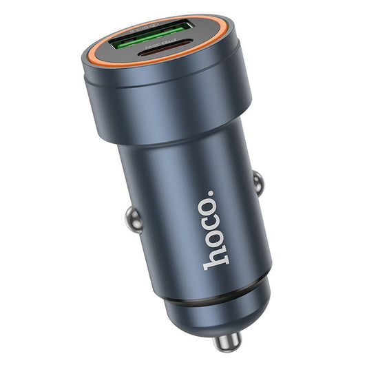 Auto nabíječka HOCO Z57A, 30W, 3A, 1 x USB-A - 1 x USB-C, Šedá