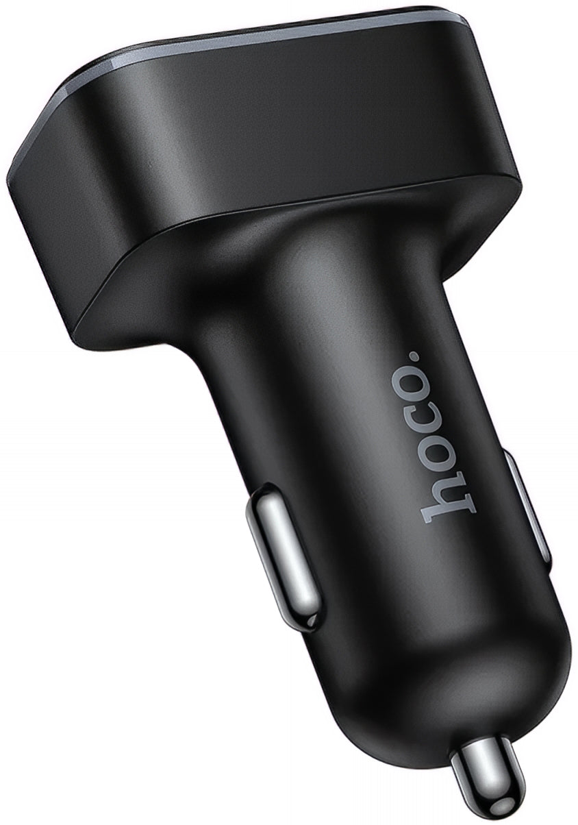 Auto nabíječka HOCO Z63A Display, 42W, 3A, 1 x USB-C - 2 x USB-A, Černá