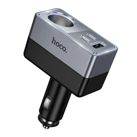 Auto nabíječka HOCO Z65A, 165W, 3A, 1 x zapalovačový adaptér - 1 x USB-A - 2 x USB-C, černá