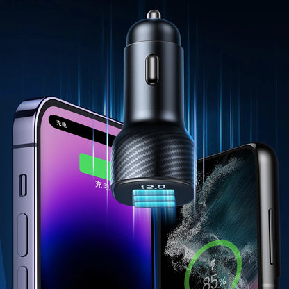 Autonabíječka Joyroom JR-CCD04, 30W, 3A, 1 x USB-A - 2 x USB-C, Černá