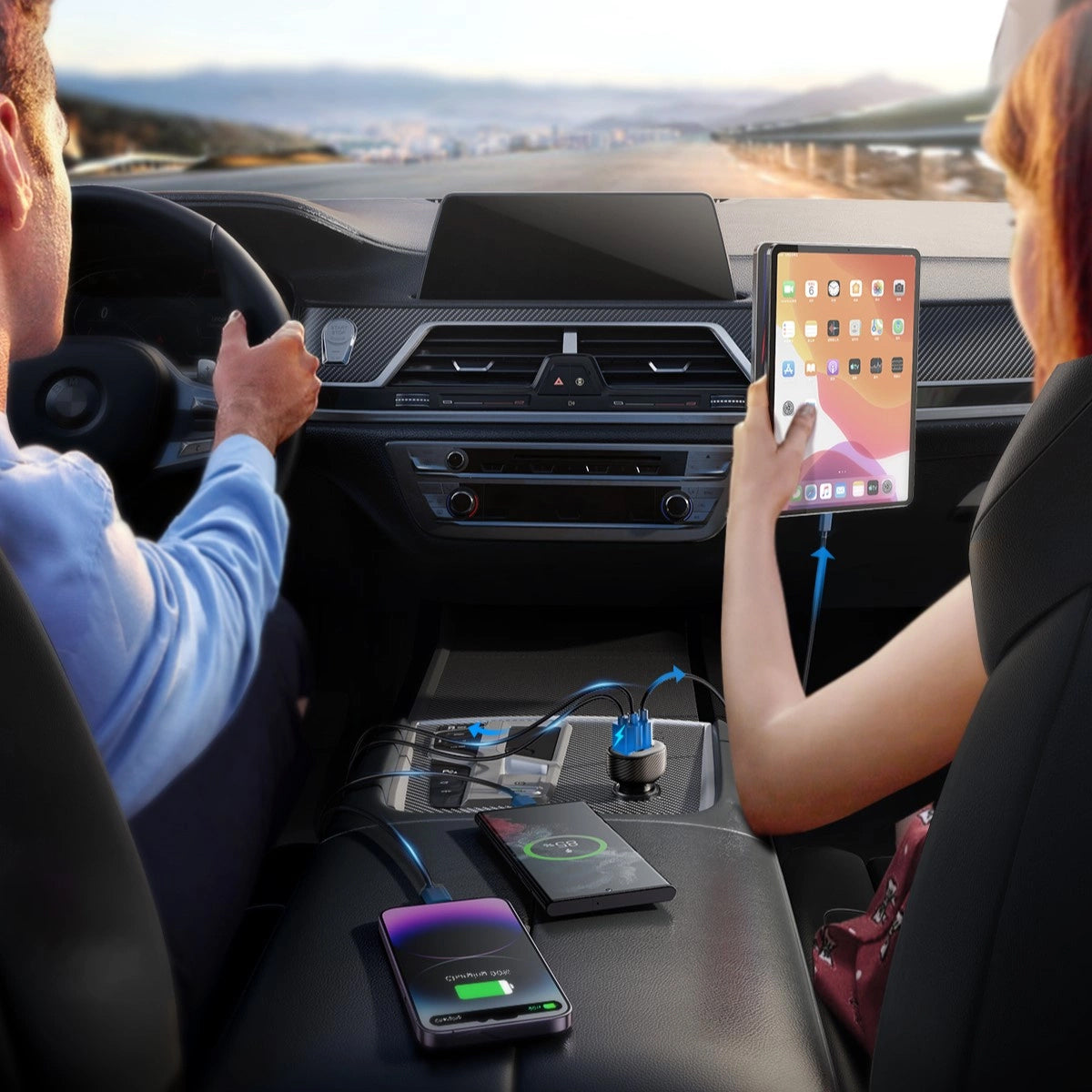Autonabíječka Joyroom JR-CCD04, 30W, 3A, 1 x USB-A - 2 x USB-C, Černá