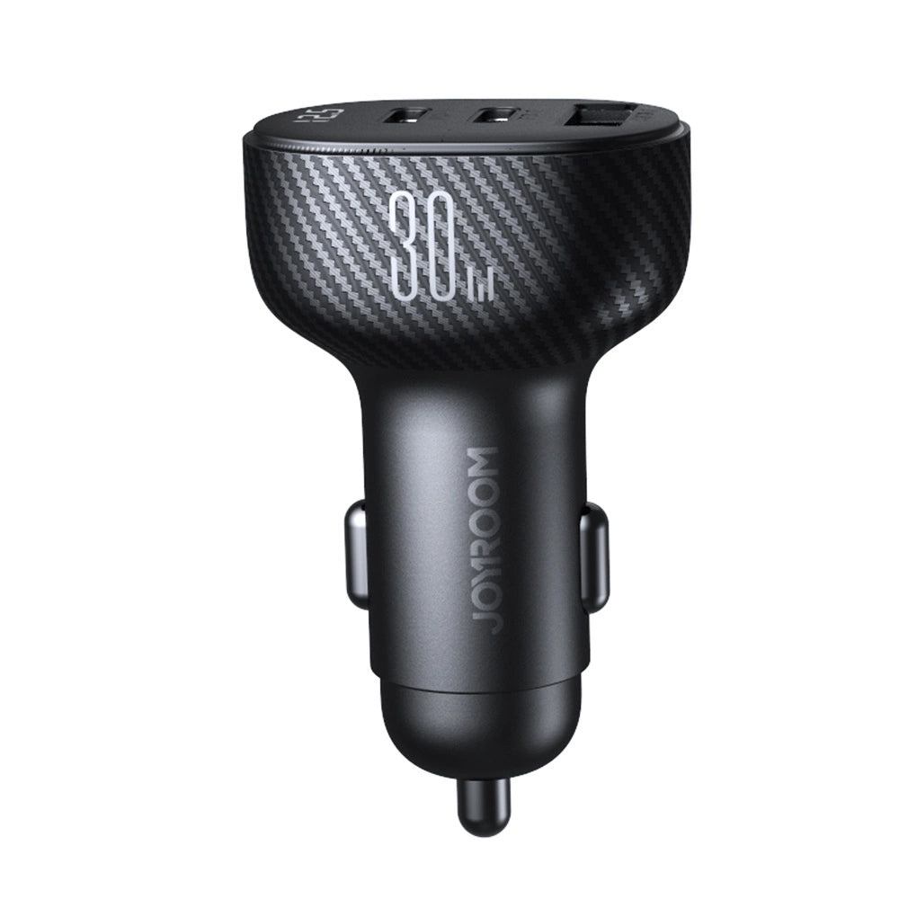 Autonabíječka Joyroom JR-CCD04, 30W, 3A, 1 x USB-A - 2 x USB-C, Černá