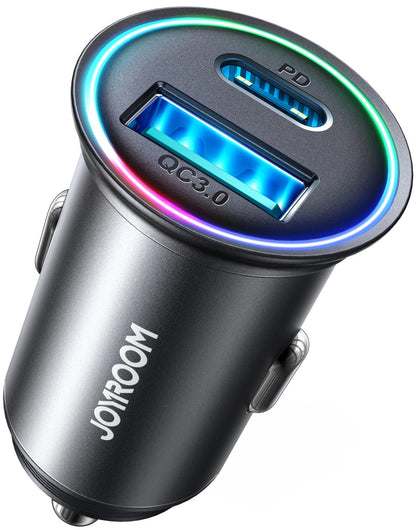 Auto nabíječka Joyroom JR-CCN04, 60W, 3A, 1 x USB-A - 1 x USB-C, Černá