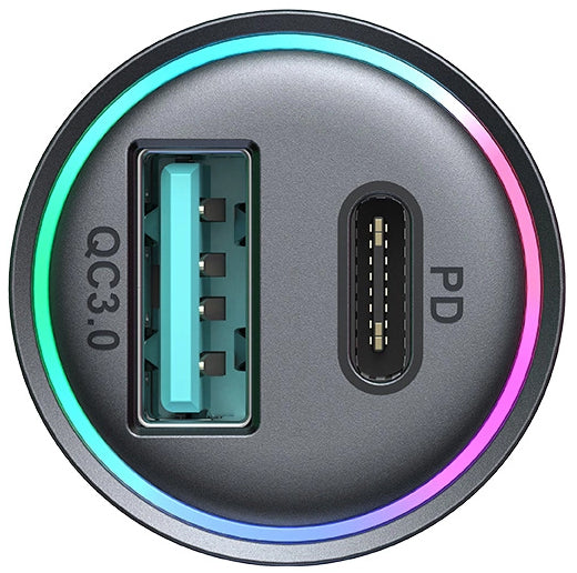 Auto nabíječka Joyroom JR-CCN04, 60W, 3A, 1 x USB-A - 1 x USB-C, Černá