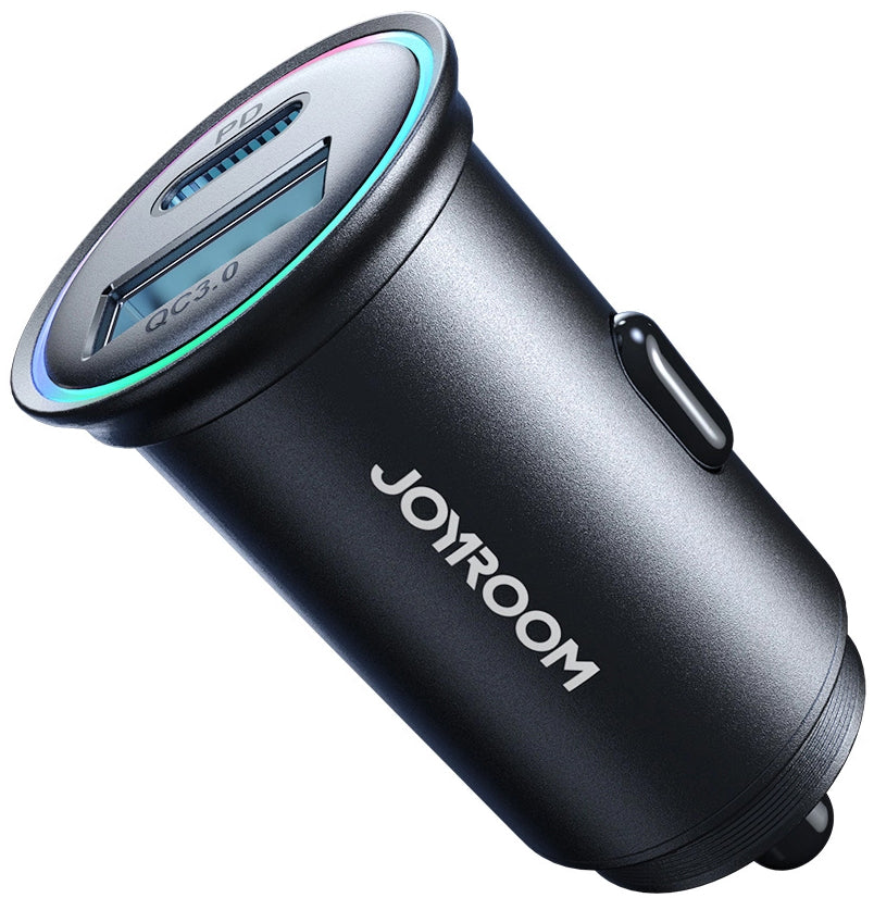 Auto nabíječka Joyroom JR-CCN04, 60W, 3A, 1 x USB-A - 1 x USB-C, Černá