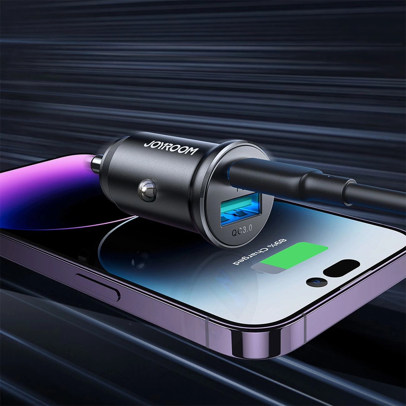 Autonabíječka Joyroom JR-CCN05, 30W, 3A, 1 x USB-A - 1 x USB-C, Černá