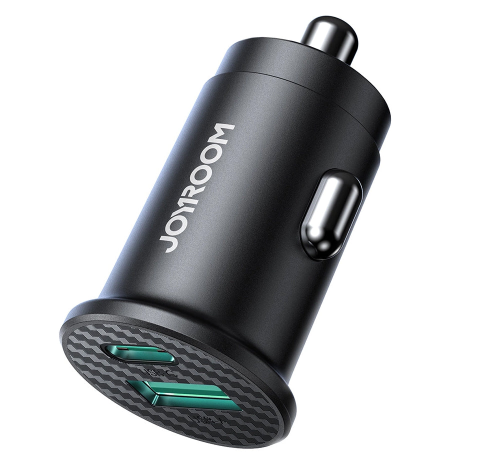 Auto nabíječka Joyroom JR-CCN16 Mini, 12W, 2.4A, 1 x USB-A - 1 x USB-C, Černá