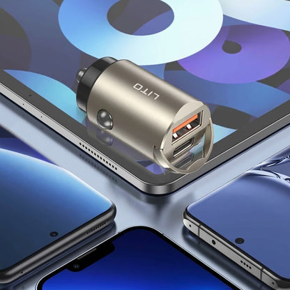 Lito IN-C03 Car Charger, 30W, 3A, 1 x USB-A - 1 x USB-C, Black