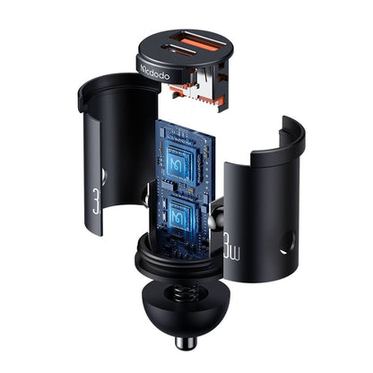 Auto nabíječka McDodo CC-2320 Cool, 33W, 3A, 1 x USB-A - 1 x USB-C, Černá