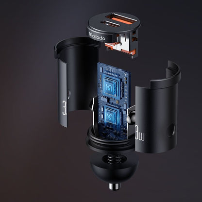Auto nabíječka McDodo CC-2320 Cool, 33W, 3A, 1 x USB-A - 1 x USB-C, Černá