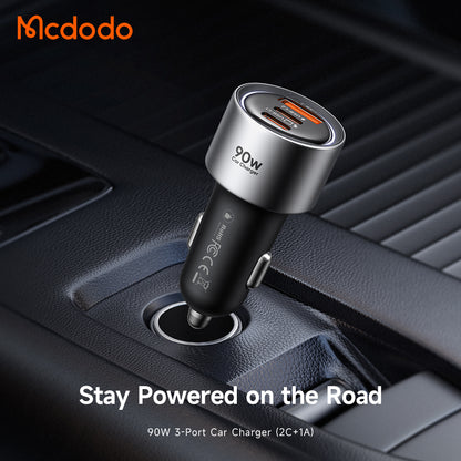 Auto nabíječka McDodo CC-3110 Gana, 90W, 3A, 1 x USB-A - 2 x USB-C, černá