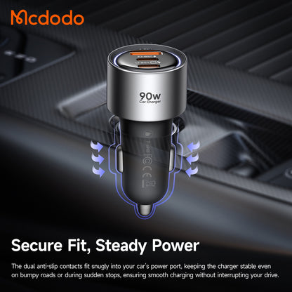 Auto nabíječka McDodo CC-3110 Gana, 90W, 3A, 1 x USB-A - 2 x USB-C, černá
