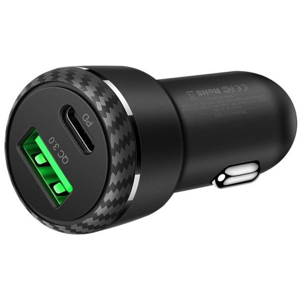 Auto nabíječka McDodo CC-5970, 38W, 3A, 1 x USB-A - 1 x USB-C, Černá