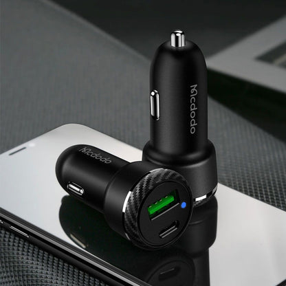 Auto nabíječka McDodo CC-5970, 38W, 3A, 1 x USB-A - 1 x USB-C, Černá