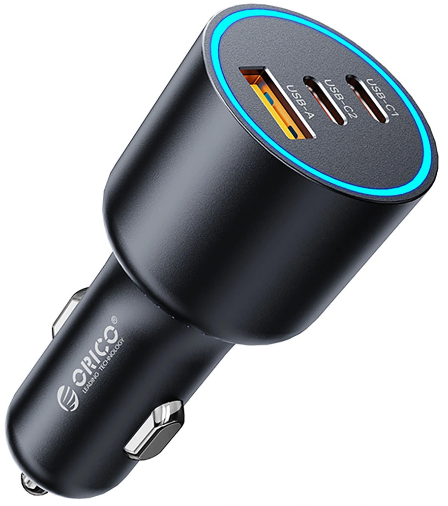 Auto nabíječka Orico HyperDrive, 165W, 5A, 1 x USB-A - 2 x USB-C, černá
