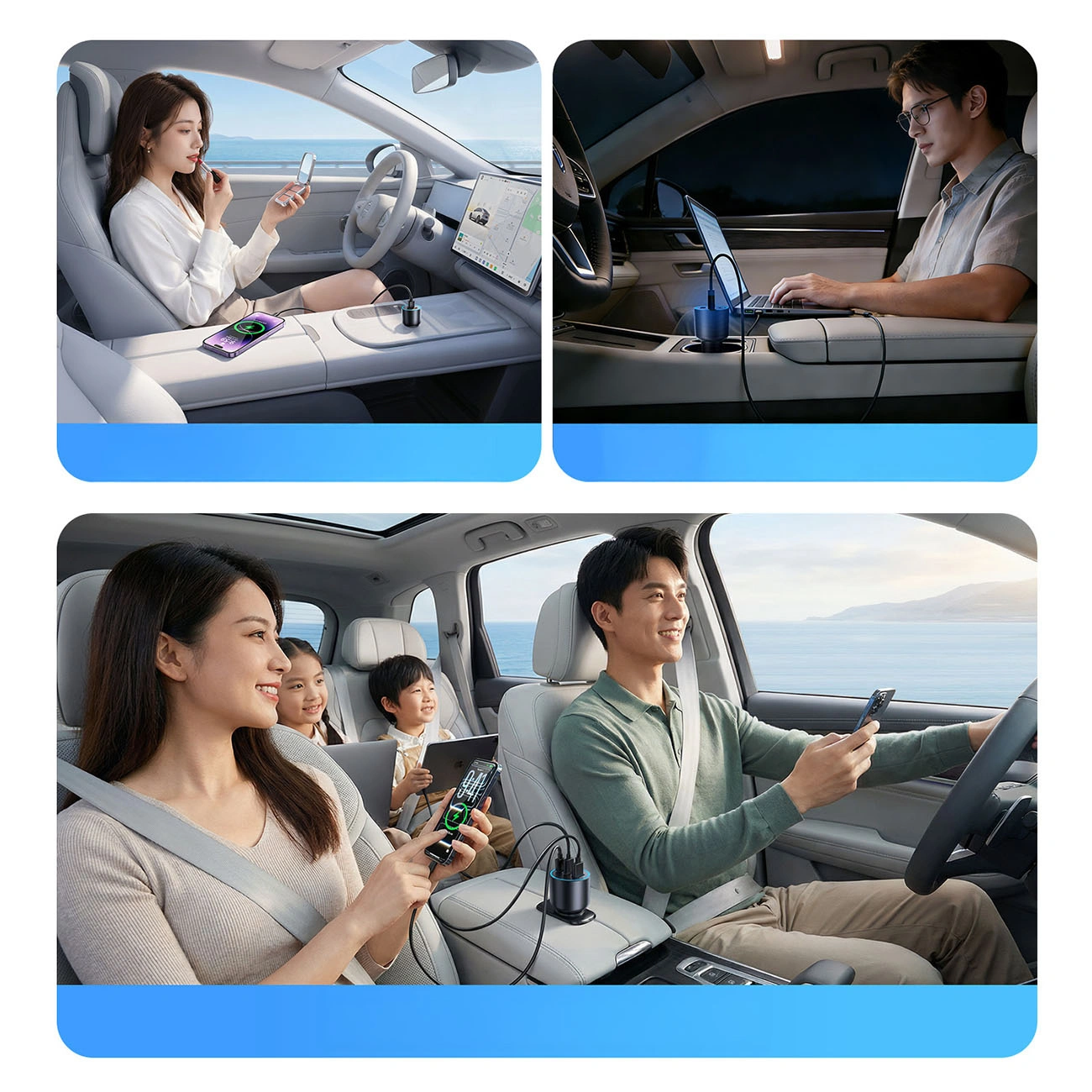 Auto nabíječka Orico HyperDrive, 165W, 5A, 1 x USB-A - 2 x USB-C, černá