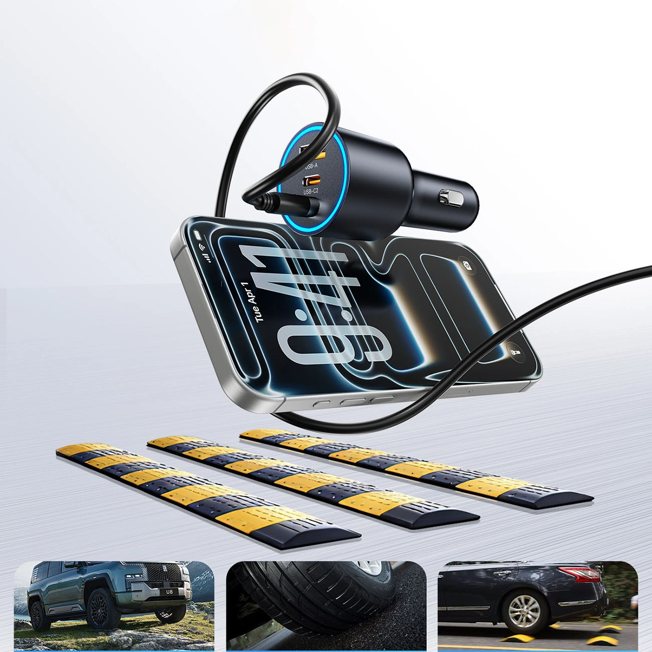 Auto nabíječka Orico HyperDrive, 165W, 5A, 1 x USB-A - 2 x USB-C, černá