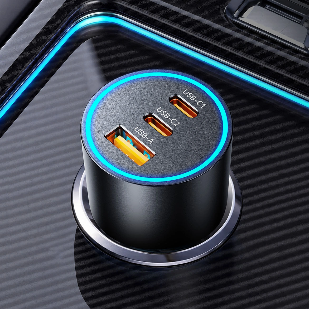 Auto nabíječka Orico HyperDrive, 165W, 5A, 1 x USB-A - 2 x USB-C, černá