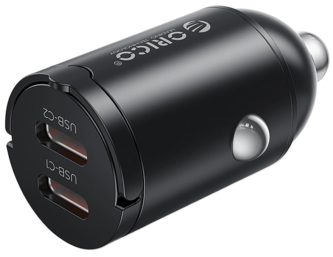 Auto nabíječka Orico MiniRing, 30W, 3A, 2 x USB-C, černá