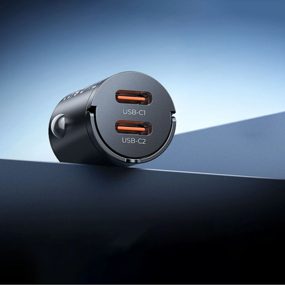 Auto nabíječka Orico MiniRing, 30W, 3A, 2 x USB-C, černá