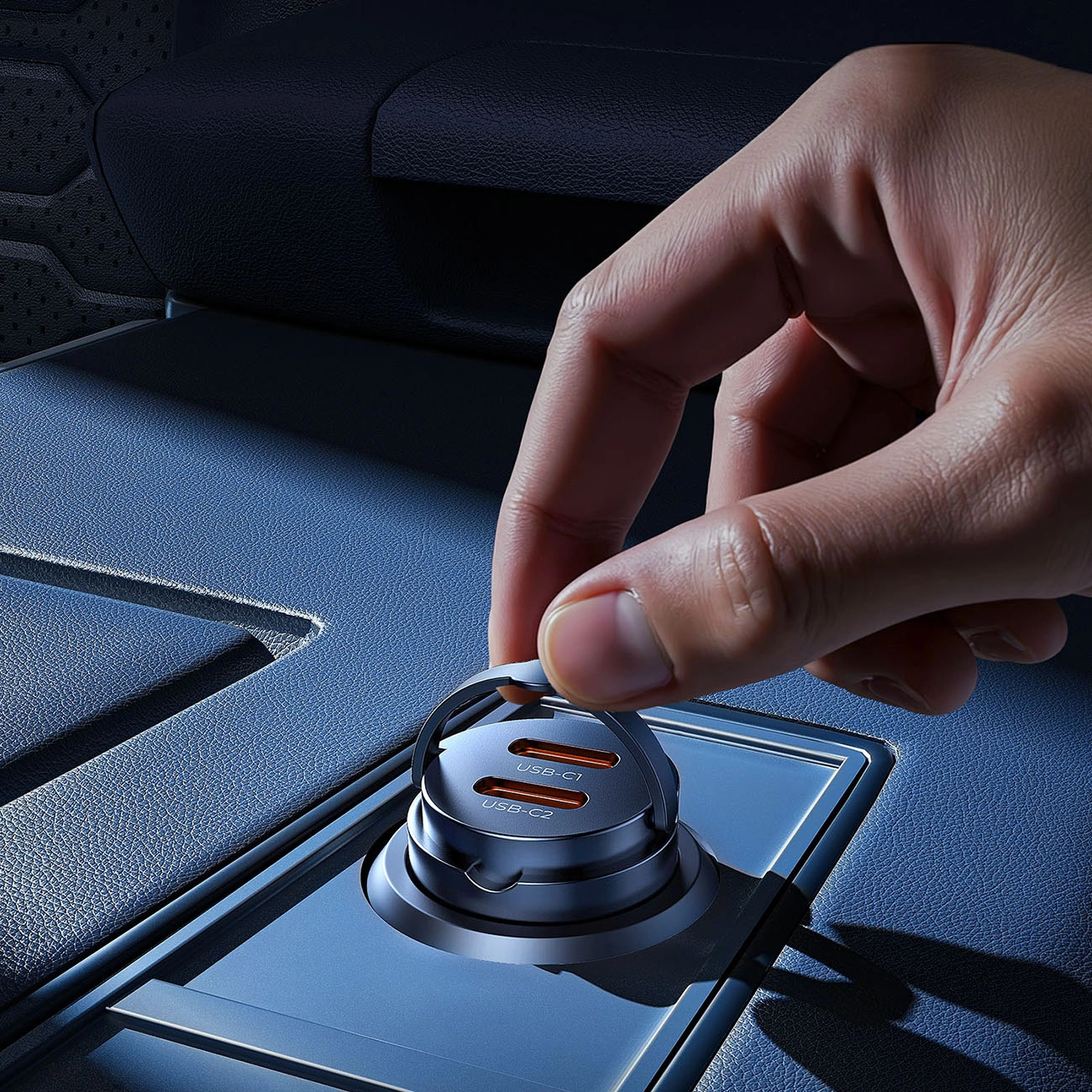 Auto nabíječka Orico MiniRing, 30W, 3A, 2 x USB-C, černá