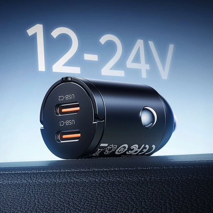 Auto nabíječka Orico MiniRing, 30W, 3A, 2 x USB-C, černá