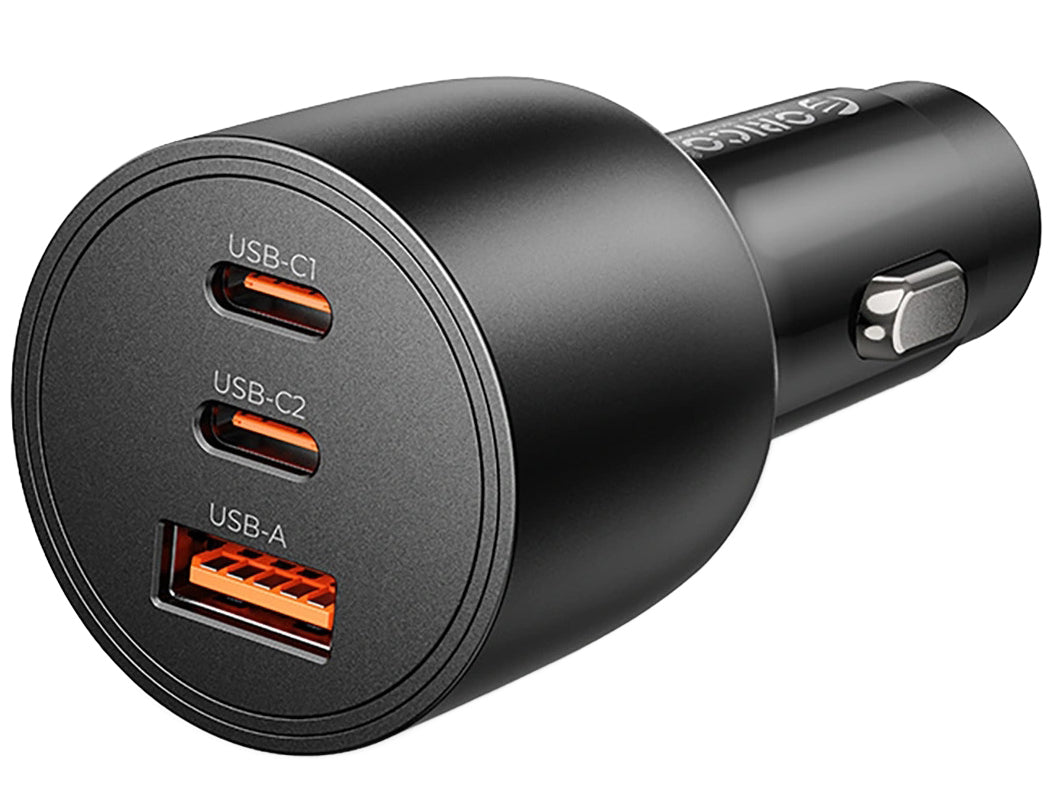 Auto nabíječka Orico PowerLink, 165W, 5A, 1 x USB-A - 2 x USB-C, Černá