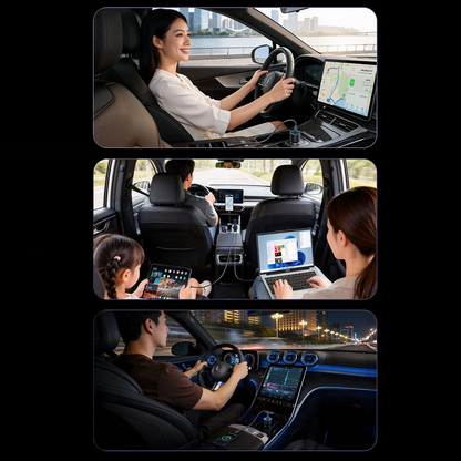 Auto nabíječka Orico PowerLink, 165W, 5A, 1 x USB-A - 2 x USB-C, Černá