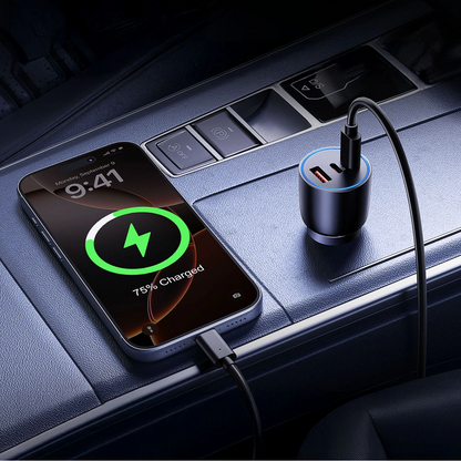 Auto nabíječka Orico PowerLink, 165W, 5A, 1 x USB-A - 2 x USB-C, Černá