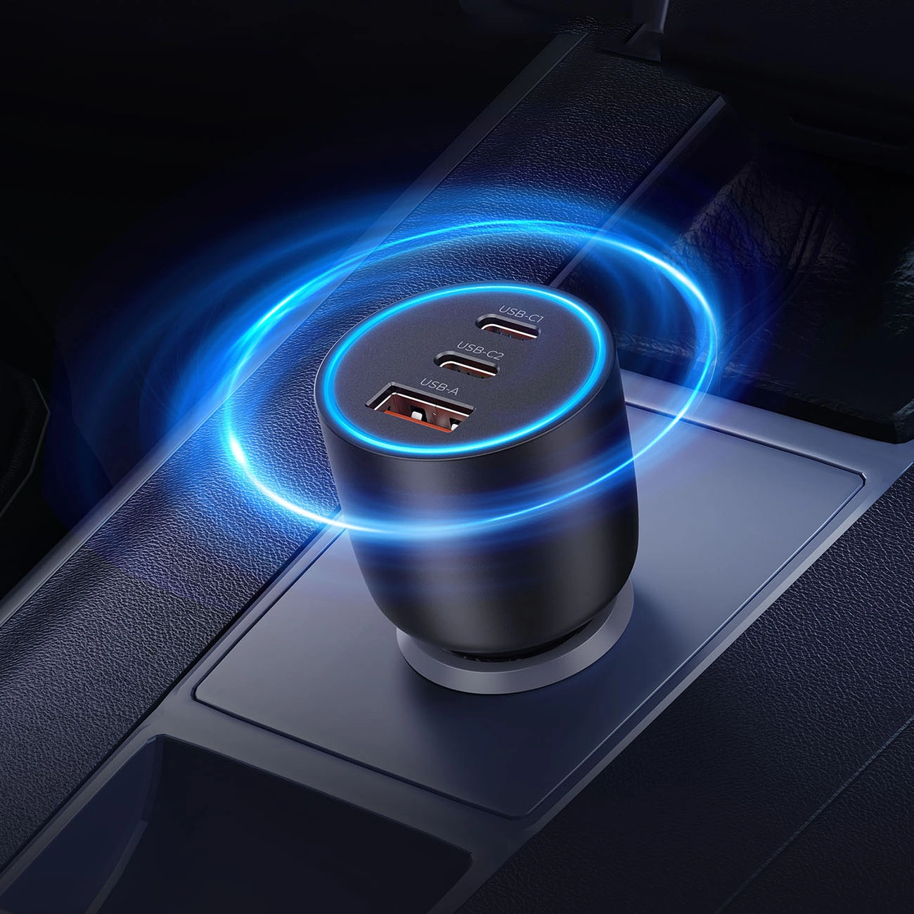 Auto nabíječka Orico PowerLink, 165W, 5A, 1 x USB-A - 2 x USB-C, Černá